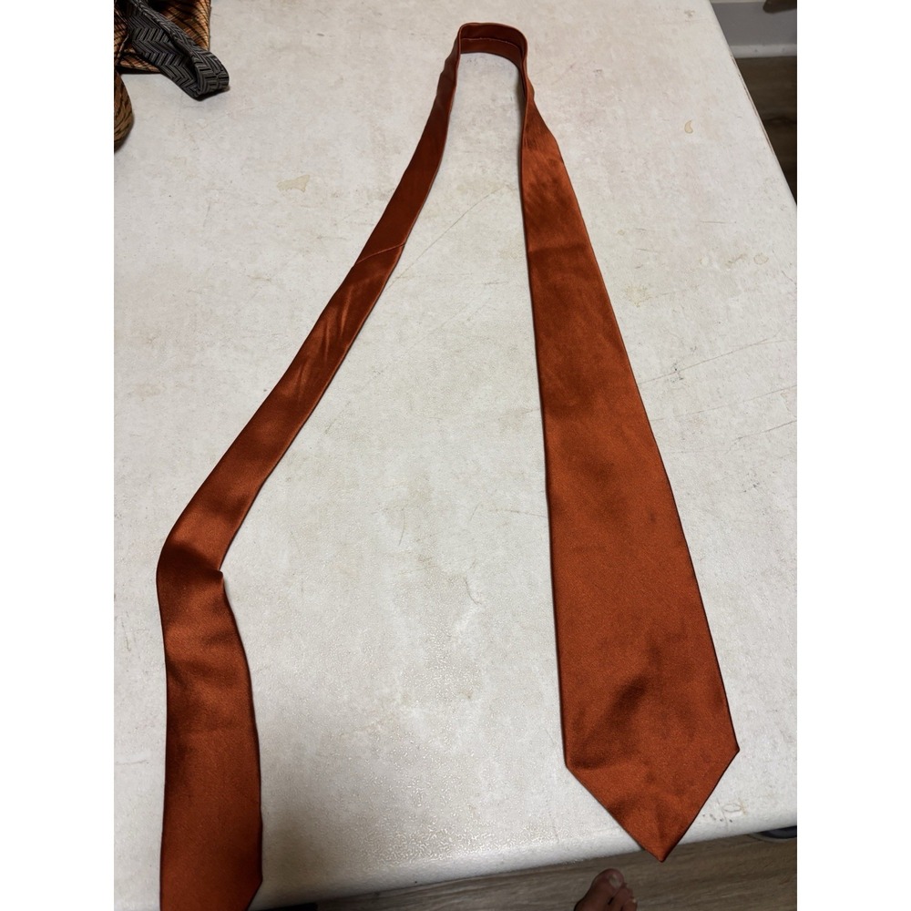 Vintage Donna Karan Neck Tie Men's 60" Orange Striped Silk USA